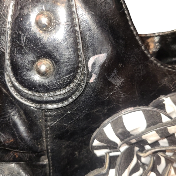 Purse flower and bling black and white Zebra Animal Print - Picture 4 of 7